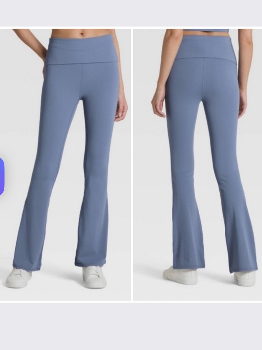 JoyLab Royal Blue Fold-Over Flare Yoga jug Pants vintage indigo color exercise